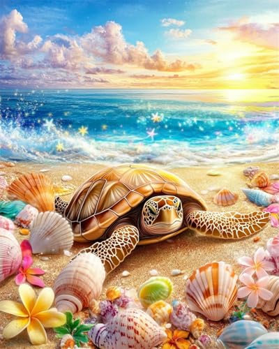 AYAOYANGGO 11CT Cross Stitch Kit Fantasiestrand Mit Muscheln,Blumen Und Schildkröten Vorgedruckte Kreuzstich-Sets Für Erwachsene,Diy-Wandkunst-Dekor Für Anfänger 50x70cm AYAOYANGGO 11CT Cross Stitch Kit Fantasiestrand Mit Muscheln,Blumen Und Schildkröten Vorgedruckte Kreuzstich-Sets Für Erwachsene,Diy-Wandkunst-Dekor Für Anfänger 50x70cm von AYAOYANGGO