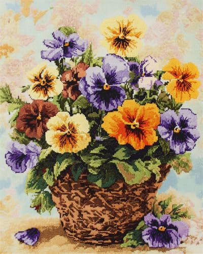 AYAOYANGGO 11CT Kreuzstich Set Bunte Stiefmütterchenblüten In Einem Korb Diy-Kreuzstich-Sets Für Erwachsene Mit Nadeln,Scheren-Einfädler,Vordruck Für Die Wanddekoration Zu Hause 30x40cm AYAOYANGGO 11CT Kreuzstich Set Bunte Stiefmütterchenblüten In Einem Korb Diy-Kreuzstich-Sets Für Erwachsene Mit Nadeln,Scheren-Einfädler,Vordruck Für Die Wanddekoration Zu Hause 30x40cm von AYAOYANGGO