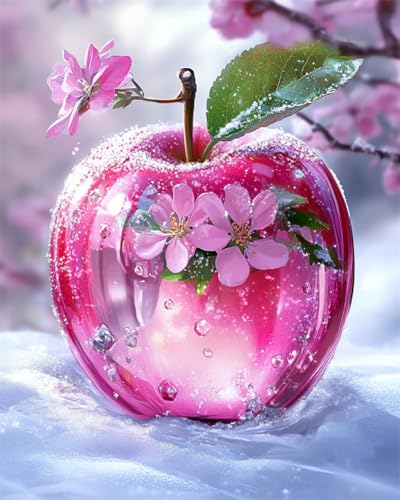 AYAOYANGGO 9CT Diy Bead Embroidery Kit Fantasie-Schneefrucht Nadelspitze-Bastelset,Diy-Perlenmalerei,3D-Wandteppich,Perlen-Kreuzstich-Set 50x60cm von AYAOYANGGO