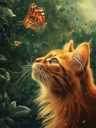 AYAOYANGGO 9CT Diy Bead Embroidery Kit Katzentier Und Schmetterling Diy-Set Mit Perlen,Handgefertigtes Perlenmalerei-Kit Aus Handarbeit,Bead Embroidery Kits Nadelkunst,Dekor 60x80cm AYAOYANGGO 9CT Diy Bead Embroidery Kit Katzentier Und Schmetterling Diy-Set Mit Perlen,Handgefertigtes Perlenmalerei-Kit Aus Handarbeit,Bead Embroidery Kits Nadelkunst,Dekor 60x80cm von AYAOYANGGO