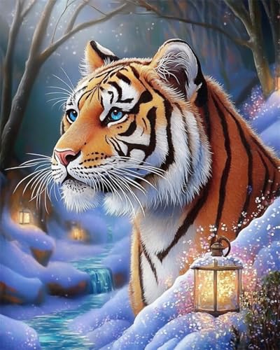 AYAOYANGGO 9CT Diy Bead Embroidery Set Cartoon Farbe Tiger Tier Diy-Set Mit Perlen,Handgefertigtes Perlenmalerei-Kit Aus Handarbeit,Bead Embroidery Kits Nadelkunst,Dekor 60x80cm von AYAOYANGGO