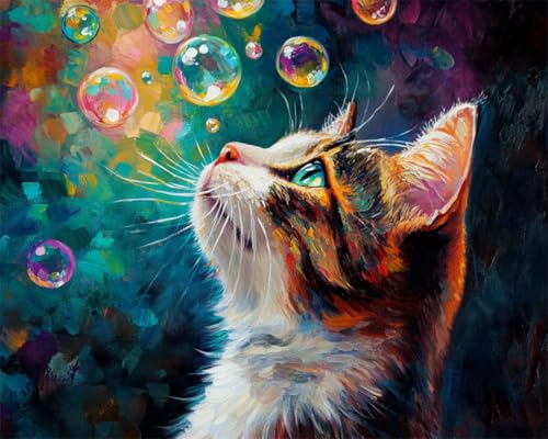 AYAOYANGGO 9CT Diy Bead Embroidery Set Cartoon-Katze-Tier Perlenstickerei-Set Für Erwachsene,Nadelspitze,Wandteppich Diy Seed Bead Embroidery Kits 60x80cm von AYAOYANGGO