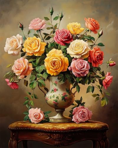 AYAOYANGGO 9CT Diy Perlenstickerei-Set Bunte Rosen Blumen In Der Vase Bead Embroidery Kit Kreuzstich,Nadelspitze,Handarbeit,Wandteppich-Set,Perlenstickerei-Muster,3D-Stickset 60x80cm AYAOYANGGO 9CT Diy Perlenstickerei-Set Bunte Rosen Blumen In Der Vase Bead Embroidery Kit Kreuzstich,Nadelspitze,Handarbeit,Wandteppich-Set,Perlenstickerei-Muster,3D-Stickset 60x80cm von AYAOYANGGO