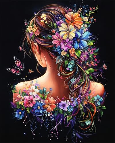 AYAOYANGGO 9CT Diy Perlenstickerei-Set Fantasy-Mädchen Zurück Und Blumen Perlenstickerei-Set Für Erwachsene,Nadelspitze,Wandteppich Diy Seed Bead Embroidery Kits 60x80cm AYAOYANGGO 9CT Diy Perlenstickerei-Set Fantasy-Mädchen Zurück Und Blumen Perlenstickerei-Set Für Erwachsene,Nadelspitze,Wandteppich Diy Seed Bead Embroidery Kits 60x80cm von AYAOYANGGO
