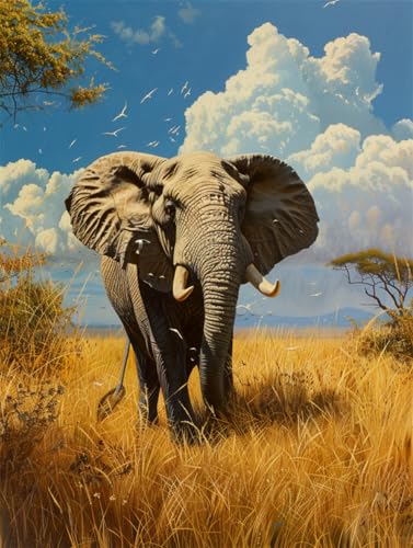 AYAOYANGGO 9CT Diy Perlenstickerei-Set Grünland Elefant Tier Diy-Set Mit Perlen,Handgefertigtes Perlenmalerei-Kit Aus Handarbeit,Bead Embroidery Kits Nadelkunst,Dekor 60x80cm AYAOYANGGO 9CT Diy Perlenstickerei-Set Grünland Elefant Tier Diy-Set Mit Perlen,Handgefertigtes Perlenmalerei-Kit Aus Handarbeit,Bead Embroidery Kits Nadelkunst,Dekor 60x80cm von AYAOYANGGO