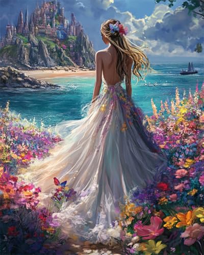 AYAOYANGGO 9CT Diy-Sticksets Mit Perlen Fantasy-Mädchen Mit Rücken- Und Meerblick Diy-Set Mit Perlen,Handgefertigtes Perlenmalerei-Kit Aus Handarbeit,Bead Embroidery Kits Nadelkunst,Dekor 60x80cm AYAOYANGGO 9CT Diy-Sticksets Mit Perlen Fantasy-Mädchen Mit Rücken- Und Meerblick Diy-Set Mit Perlen,Handgefertigtes Perlenmalerei-Kit Aus Handarbeit,Bead Embroidery Kits Nadelkunst,Dekor 60x80cm von AYAOYANGGO