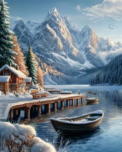 AYAOYANGGO Cross Stitch Kit Bootslandschaft Am Seeufer Vorgedruckte Kreuzstich-Sets Für Erwachsene,Diy-Wandkunst-Dekor Für Anfänger 11CT 40x50cm AYAOYANGGO Cross Stitch Kit Bootslandschaft Am Seeufer Vorgedruckte Kreuzstich-Sets Für Erwachsene,Diy-Wandkunst-Dekor Für Anfänger 11CT 40x50cm von AYAOYANGGO