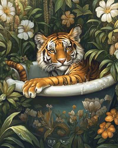 AYAOYANGGO Cross Stitch Kit Fantasie-Tigertier Gezähltes Kreuzstich-Set Mit Stempel Für Erwachsene,Anfänger,Anfänger,Fortgeschrittene,Einfache Diy-Stickkunst 11CT 40x50cm AYAOYANGGO Cross Stitch Kit Fantasie-Tigertier Gezähltes Kreuzstich-Set Mit Stempel Für Erwachsene,Anfänger,Anfänger,Fortgeschrittene,Einfache Diy-Stickkunst 11CT 40x50cm von AYAOYANGGO