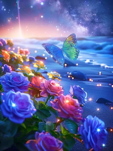 AYAOYANGGO Diy Bead Embroidery Kit Fantasievolle Bunte Rosen Und Schmetterlinge Perlenstickerei-Set Für Erwachsene,Nadelspitze,Wandteppich Diy Seed Bead Embroidery Kits 9CT 40x50cm AYAOYANGGO Diy Bead Embroidery Kit Fantasievolle Bunte Rosen Und Schmetterlinge Perlenstickerei-Set Für Erwachsene,Nadelspitze,Wandteppich Diy Seed Bead Embroidery Kits 9CT 40x50cm von AYAOYANGGO