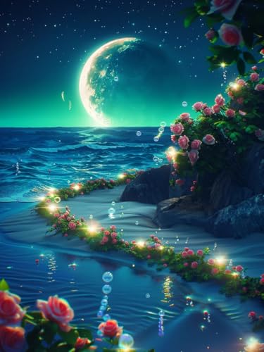 AYAOYANGGO Diy Kreuzstich-Sets Mit Perlen Fantasie-Strand-Blumen-Landschaft Diy-Set Mit Perlen,Handgefertigtes Perlenmalerei-Kit Aus Handarbeit,Bead Embroidery Kits Nadelkunst,Dekor 9CT 60x80cm AYAOYANGGO Diy Kreuzstich-Sets Mit Perlen Fantasie-Strand-Blumen-Landschaft Diy-Set Mit Perlen,Handgefertigtes Perlenmalerei-Kit Aus Handarbeit,Bead Embroidery Kits Nadelkunst,Dekor 9CT 60x80cm von AYAOYANGGO