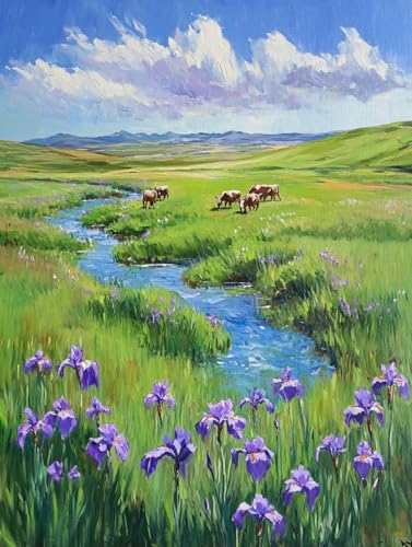 AYAOYANGGO Diy Kreuzstich-Sets Mit Perlen Grasland-Flusslandschaft Bead Embroidery Kit Kreuzstich,Nadelspitze,Handarbeit,Wandteppich-Set,Perlenstickerei-Muster,3D-Stickset 9CT 40x50cm AYAOYANGGO Diy Kreuzstich-Sets Mit Perlen Grasland-Flusslandschaft Bead Embroidery Kit Kreuzstich,Nadelspitze,Handarbeit,Wandteppich-Set,Perlenstickerei-Muster,3D-Stickset 9CT 40x50cm von AYAOYANGGO