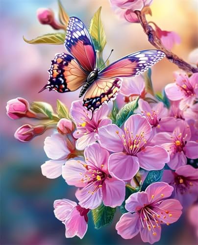 AYAOYANGGO Diy Kreuzstich-Sets Mit Perlen Rosa Pfirsichblüten Und Schmetterlinge Perlenstickerei-Set Für Erwachsene,Nadelspitze,Wandteppich Diy Seed Bead Embroidery Kits 9CT 50x60cm AYAOYANGGO Diy Kreuzstich-Sets Mit Perlen Rosa Pfirsichblüten Und Schmetterlinge Perlenstickerei-Set Für Erwachsene,Nadelspitze,Wandteppich Diy Seed Bead Embroidery Kits 9CT 50x60cm von AYAOYANGGO