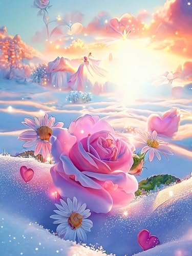 AYAOYANGGO Diy Perlen-Stickset Fantasie Rosa Rosen Perlenstickerei-Set Für Erwachsene,Nadelspitze,Wandteppich Diy Seed Bead Embroidery Kits 9CT 60x80cm AYAOYANGGO Diy Perlen-Stickset Fantasie Rosa Rosen Perlenstickerei-Set Für Erwachsene,Nadelspitze,Wandteppich Diy Seed Bead Embroidery Kits 9CT 60x80cm von AYAOYANGGO