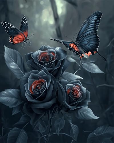 AYAOYANGGO Diy Perlen-Stickset Fantasie Schwarze Rose Diy-Set Mit Perlen,Handgefertigtes Perlenmalerei-Kit Aus Handarbeit,Bead Embroidery Kits Nadelkunst,Dekor 9CT 60x80cm AYAOYANGGO Diy Perlen-Stickset Fantasie Schwarze Rose Diy-Set Mit Perlen,Handgefertigtes Perlenmalerei-Kit Aus Handarbeit,Bead Embroidery Kits Nadelkunst,Dekor 9CT 60x80cm von AYAOYANGGO