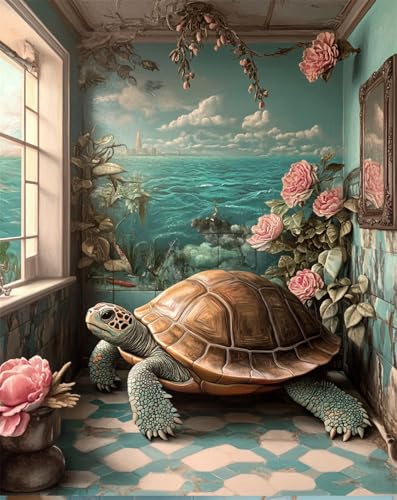 AYAOYANGGO Diy Perlenstickerei-Set Badezimmer Schildkröte Tier Diy-Set Mit Perlen,Handgefertigtes Perlenmalerei-Kit Aus Handarbeit,Bead Embroidery Kits Nadelkunst,Dekor 9CT 60x80cm AYAOYANGGO Diy Perlenstickerei-Set Badezimmer Schildkröte Tier Diy-Set Mit Perlen,Handgefertigtes Perlenmalerei-Kit Aus Handarbeit,Bead Embroidery Kits Nadelkunst,Dekor 9CT 60x80cm von AYAOYANGGO