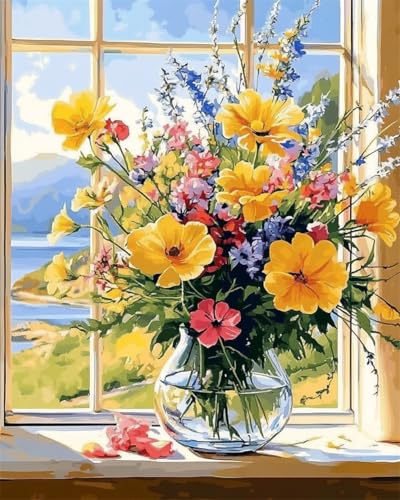 AYAOYANGGO Diy Perlenstickerei Set Blumen Am Fenster Perlenstickerei-Bastelset Für Anfänger,Handarbeitsset,Vorgedrucktes Muster,Dekor,Wandkunst 9CT 60x80cm AYAOYANGGO Diy Perlenstickerei Set Blumen Am Fenster Perlenstickerei-Bastelset Für Anfänger,Handarbeitsset,Vorgedrucktes Muster,Dekor,Wandkunst 9CT 60x80cm von AYAOYANGGO