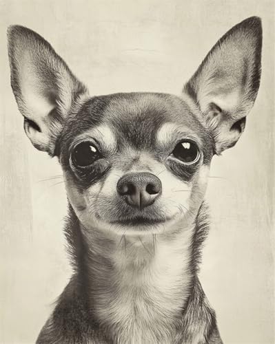 AYAOYANGGO Hund Tier Knüpfstern Schwarz-Weißer Chihuahua Knüpfsets: Große Teppiche Für Erwachsene Und Anfänger, Diy-Häkelset, Wandteppich-Set, Stickset Für Sofakissen 35x46in AYAOYANGGO Hund Tier Knüpfstern Schwarz-Weißer Chihuahua Knüpfsets: Große Teppiche Für Erwachsene Und Anfänger, Diy-Häkelset, Wandteppich-Set, Stickset Für Sofakissen 35x46in von AYAOYANGGO