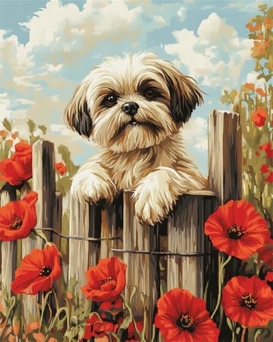 AYAOYANGGO Hund Tier Knüpfteppich Set Vorgedruckt Cartoon-Shih Tzu Kreuzstich-Set Für Kinder Und Erwachsene, Diy-Handarbeit, Knüpfteppich-Sets, Häkelteppich 21x29in AYAOYANGGO Hund Tier Knüpfteppich Set Vorgedruckt Cartoon-Shih Tzu Kreuzstich-Set Für Kinder Und Erwachsene, Diy-Handarbeit, Knüpfteppich-Sets, Häkelteppich 21x29in von AYAOYANGGO