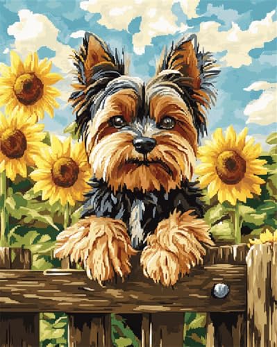 AYAOYANGGO Hund Tier Knüpfteppich Yorkshire Terrier Und Blumen Teppich-Set Für Erwachsene Und Kinder, Knüpfsets Für Teppiche, Stickarbeiten, Handarbeiten, Basteln 33x45in AYAOYANGGO Hund Tier Knüpfteppich Yorkshire Terrier Und Blumen Teppich-Set Für Erwachsene Und Kinder, Knüpfsets Für Teppiche, Stickarbeiten, Handarbeiten, Basteln 33x45in von AYAOYANGGO
