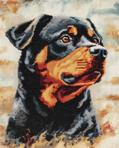 AYAOYANGGO Hund Tier Latch Hook Rug Kit Cartoon-Rottweiler Knüpfteppich-Sets Für Erwachsene, Teppich-Stickerei-Set, Diy-Handarbeit, Sofakissen 23x16in AYAOYANGGO Hund Tier Latch Hook Rug Kit Cartoon-Rottweiler Knüpfteppich-Sets Für Erwachsene, Teppich-Stickerei-Set, Diy-Handarbeit, Sofakissen 23x16in von AYAOYANGGO