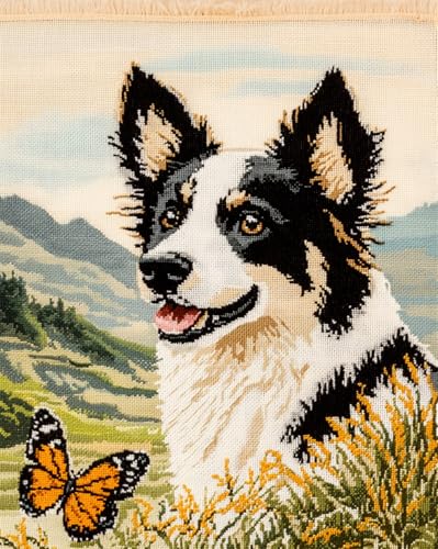 AYAOYANGGO Hund Tier Teppich Knüpfen Set Border Collie Und Schmetterling Knüpfteppich-Sets Für Erwachsene Und Kinder, Diy-Handarbeit, Häkelteppich-Set Mit Farbig Vorgedrucktem Muster 23x16in AYAOYANGGO Hund Tier Teppich Knüpfen Set Border Collie Und Schmetterling Knüpfteppich-Sets Für Erwachsene Und Kinder, Diy-Handarbeit, Häkelteppich-Set Mit Farbig Vorgedrucktem Muster 23x16in von AYAOYANGGO