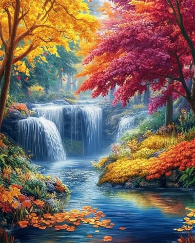 AYAOYANGGO Kreuzstich Set Farbenfrohe Bergwald-Wasserfalllandschaft Kreuzstich-Set Für Erwachsene Und Anfänger,Diy-Stickerei-Sets Als Geschenk Für Die Heimdekoration 11CT 40x50cm AYAOYANGGO Kreuzstich Set Farbenfrohe Bergwald-Wasserfalllandschaft Kreuzstich-Set Für Erwachsene Und Anfänger,Diy-Stickerei-Sets Als Geschenk Für Die Heimdekoration 11CT 40x50cm von AYAOYANGGO