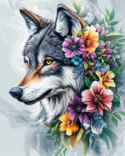 AYAOYANGGO Kreuzstich Set Vorgedruckt Buntes Wolf- Und Blumenporträt Kreuzstich-Sets Für Erwachsene,Anfänger,Vorgedruckt,Gestempelt,Für Fortgeschrittene,Diy Mit Muster 11CT 40x50cm AYAOYANGGO Kreuzstich Set Vorgedruckt Buntes Wolf- Und Blumenporträt Kreuzstich-Sets Für Erwachsene,Anfänger,Vorgedruckt,Gestempelt,Für Fortgeschrittene,Diy Mit Muster 11CT 40x50cm von AYAOYANGGO