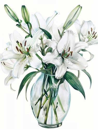 AYAOYANGGO Kreuzstich Set Vorgedruckt Weiße Lilien In Der Vase Gezählt Malerei Gedruckt Diy Handarbeit Set Gestampft Wand Kunst Hause Dekoration 11CT 40x50cm AYAOYANGGO Kreuzstich Set Vorgedruckt Weiße Lilien In Der Vase Gezählt Malerei Gedruckt Diy Handarbeit Set Gestampft Wand Kunst Hause Dekoration 11CT 40x50cm von AYAOYANGGO