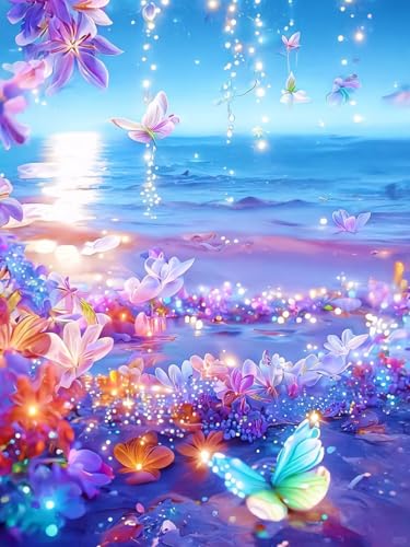 AYAOYANGGO Kreuzstich Stickpackungen Fantasy Strand Blumen Schmetterlinge Kreuzstich-Sets Zum Selbermachen,Sticksets Mit Einfachen Mustern Für Erwachsene Und Anfänger,Geschenke 11CT 40x50cm AYAOYANGGO Kreuzstich Stickpackungen Fantasy Strand Blumen Schmetterlinge Kreuzstich-Sets Zum Selbermachen,Sticksets Mit Einfachen Mustern Für Erwachsene Und Anfänger,Geschenke 11CT 40x50cm von AYAOYANGGO