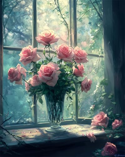 AYAOYANGGO Kreuzstich Stickpackungen Rosa Rosen In Der Vase Gezählte Kreuzstich-Sets,Kunsthandwerk Für Erwachsene,Diy-Stickset,Heimdekoration 11CT 40x50cm AYAOYANGGO Kreuzstich Stickpackungen Rosa Rosen In Der Vase Gezählte Kreuzstich-Sets,Kunsthandwerk Für Erwachsene,Diy-Stickset,Heimdekoration 11CT 40x50cm von AYAOYANGGO