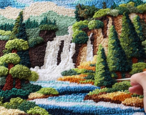 AYAOYANGGO Landschaft Häkelnadel Setgebirgsbach Knüpfteppich-Set,Häkelteppich,Kreuzstich,Diy-Bastelarbeiten,Geschenke,Fußmatten,Deko-Teppich-Leinwand 23x35in AYAOYANGGO Landschaft Häkelnadel Setgebirgsbach Knüpfteppich-Set,Häkelteppich,Kreuzstich,Diy-Bastelarbeiten,Geschenke,Fußmatten,Deko-Teppich-Leinwand 23x35in von AYAOYANGGO