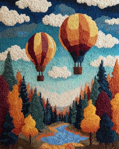AYAOYANGGO Landschaft Häkelnadel Setwald-Heißluftballon Knüpfteppich-Set,Häkelteppich,Kreuzstich,Diy-Bastelarbeiten,Geschenke,Fußmatten,Deko-Teppich-Leinwand 21x29in AYAOYANGGO Landschaft Häkelnadel Setwald-Heißluftballon Knüpfteppich-Set,Häkelteppich,Kreuzstich,Diy-Bastelarbeiten,Geschenke,Fußmatten,Deko-Teppich-Leinwand 21x29in von AYAOYANGGO