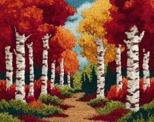 AYAOYANGGO Landschaft Knüpfen Setherbstlicher Birkenwald Häkel-Nähset,Klassisches Knüpfset Für Teppiche,3D-Bastelset Für Die Heimdekoration,Festgeschenk 33x45in AYAOYANGGO Landschaft Knüpfen Setherbstlicher Birkenwald Häkel-Nähset,Klassisches Knüpfset Für Teppiche,3D-Bastelset Für Die Heimdekoration,Festgeschenk 33x45in von AYAOYANGGO
