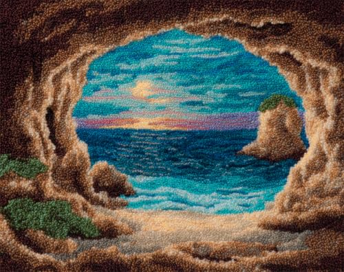 AYAOYANGGO Landschaft Knüpfen Sethöhlen Am Meer Knüpfteppich-Set,Großes Vorgedrucktes Muster,Leinwandteppiche,Stickerei-Bastelarbeiten Für Erwachsene,Diy-Teppich 21x29in AYAOYANGGO Landschaft Knüpfen Sethöhlen Am Meer Knüpfteppich-Set,Großes Vorgedrucktes Muster,Leinwandteppiche,Stickerei-Bastelarbeiten Für Erwachsene,Diy-Teppich 21x29in von AYAOYANGGO