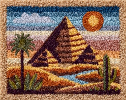 AYAOYANGGO Landschaft Knüpfsternägyptische Pyramiden Diy-Teppich-Bastelarbeiten Für Erwachsene Mit Farbig Bedruckter Leinwand,Häkel-Stickerei-Teppiche-Set,Heimdekoration 21x29in AYAOYANGGO Landschaft Knüpfsternägyptische Pyramiden Diy-Teppich-Bastelarbeiten Für Erwachsene Mit Farbig Bedruckter Leinwand,Häkel-Stickerei-Teppiche-Set,Heimdekoration 21x29in von AYAOYANGGO