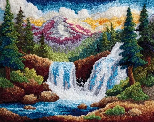 AYAOYANGGO Landschaft Knüpfsterngebirgsbach Diy-Teppich-Bastelarbeiten Für Erwachsene Mit Farbig Bedruckter Leinwand,Häkel-Stickerei-Teppiche-Set,Heimdekoration 33x45in AYAOYANGGO Landschaft Knüpfsterngebirgsbach Diy-Teppich-Bastelarbeiten Für Erwachsene Mit Farbig Bedruckter Leinwand,Häkel-Stickerei-Teppiche-Set,Heimdekoration 33x45in von AYAOYANGGO