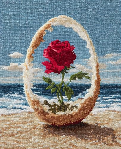 AYAOYANGGO Landschaft Knüpfsternstrand Rote Rosen Diy-Teppich-Set Mit Bedruckter Leinwand,Bodenmatte,Häkelgarn,Sticknadel,Knüpfteppich,Wandteppich Für Die Heimdekoration 23x35in AYAOYANGGO Landschaft Knüpfsternstrand Rote Rosen Diy-Teppich-Set Mit Bedruckter Leinwand,Bodenmatte,Häkelgarn,Sticknadel,Knüpfteppich,Wandteppich Für Die Heimdekoration 23x35in von AYAOYANGGO