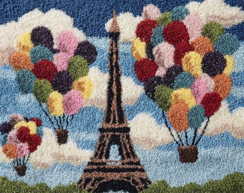 AYAOYANGGO Landschaft Latch Hook Rug Kiteiffelturm Und Luftballons Kreuzstich-Teppich-Bastelarbeiten Kit,Teppiche-Häkel-Kits,Stickset,Handarbeiten,Basteln Für Die Heimdekoration 21x29in AYAOYANGGO Landschaft Latch Hook Rug Kiteiffelturm Und Luftballons Kreuzstich-Teppich-Bastelarbeiten Kit,Teppiche-Häkel-Kits,Stickset,Handarbeiten,Basteln Für Die Heimdekoration 21x29in von AYAOYANGGO