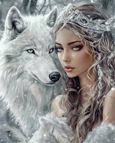 AYAOYANGGO Stickerei Set Anime Weißer Wolf Und Frau Vorgedruckte,Gestempelte Kreuzstich-Sets Für Erwachsene Und Anfänger,Zum Selbermachen,Handarbeitskunst 11CT 40x50cm AYAOYANGGO Stickerei Set Anime Weißer Wolf Und Frau Vorgedruckte,Gestempelte Kreuzstich-Sets Für Erwachsene Und Anfänger,Zum Selbermachen,Handarbeitskunst 11CT 40x50cm von AYAOYANGGO