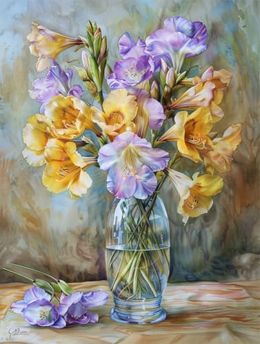 AYAOYANGGO Stickerei Set Bunte Blumen In Der Vase Vorgedruckte,Gestempelte Kreuzstich-Sets Für Erwachsene Und Anfänger,Zum Selbermachen,Handarbeitskunst 11CT 40x50cm AYAOYANGGO Stickerei Set Bunte Blumen In Der Vase Vorgedruckte,Gestempelte Kreuzstich-Sets Für Erwachsene Und Anfänger,Zum Selbermachen,Handarbeitskunst 11CT 40x50cm von AYAOYANGGO