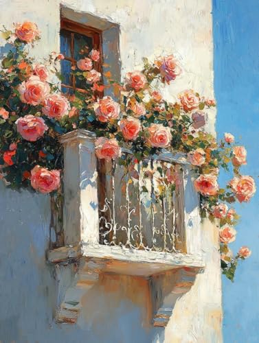AYAOYANGGO Stickerei Set Rosen Am Fenster Vorgedruckte,Gestempelte Kreuzstich-Sets Für Erwachsene Und Anfänger,Zum Selbermachen,Handarbeitskunst 11CT 40x50cm AYAOYANGGO Stickerei Set Rosen Am Fenster Vorgedruckte,Gestempelte Kreuzstich-Sets Für Erwachsene Und Anfänger,Zum Selbermachen,Handarbeitskunst 11CT 40x50cm von AYAOYANGGO