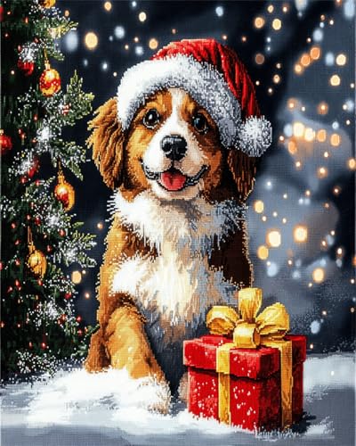 AYAOYANGGO Tier Knüpfen Set Weihnachtshund Knüpfteppich-Set, Großes Vorgedrucktes Muster, Leinwandteppiche, Stickerei-Bastelarbeiten Für Erwachsene, Diy-Teppich 23x35in AYAOYANGGO Tier Knüpfen Set Weihnachtshund Knüpfteppich-Set, Großes Vorgedrucktes Muster, Leinwandteppiche, Stickerei-Bastelarbeiten Für Erwachsene, Diy-Teppich 23x35in von AYAOYANGGO