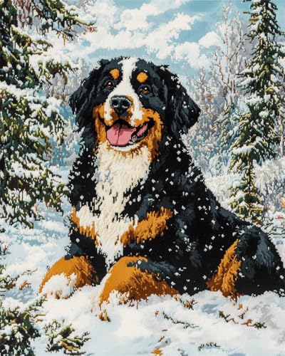 AYAOYANGGO Tier Knüpfteppich Berner Sennenhund Im Schnee Diy-Teppich-Set Für Erwachsene Und Kinder, Kreuzstich-Sets, Teppiche-Handarbeit Für Anfänger, Heimdekoration 33x45in AYAOYANGGO Tier Knüpfteppich Berner Sennenhund Im Schnee Diy-Teppich-Set Für Erwachsene Und Kinder, Kreuzstich-Sets, Teppiche-Handarbeit Für Anfänger, Heimdekoration 33x45in von AYAOYANGGO