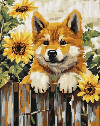 AYAOYANGGO Tier Knüpfteppich Set Vorgedruckt Akita-Hund Klettert Auf Den Zaun Teppich-Set, Kreuzstich-Sticksets, Handarbeiten, Basteln Für Die Heimdekoration 23x35in AYAOYANGGO Tier Knüpfteppich Set Vorgedruckt Akita-Hund Klettert Auf Den Zaun Teppich-Set, Kreuzstich-Sticksets, Handarbeiten, Basteln Für Die Heimdekoration 23x35in von AYAOYANGGO