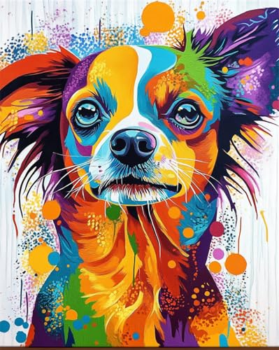 AYAOYANGGO Tier Knüpfteppich Set Vorgedruckt Bunter Chihuahua-Hund Knüpfteppich-Sets Für Erwachsene, Vorgedruckte Leinwand, Teppich-Bastelarbeiten Für Anfänger, Heimdekoration 23x35in AYAOYANGGO Tier Knüpfteppich Set Vorgedruckt Bunter Chihuahua-Hund Knüpfteppich-Sets Für Erwachsene, Vorgedruckte Leinwand, Teppich-Bastelarbeiten Für Anfänger, Heimdekoration 23x35in von AYAOYANGGO