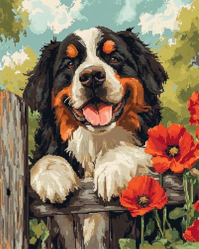 AYAOYANGGO Tier Knüpfteppich Set Vorgedruckt Hund Klettert Auf Zaun Teppich-Set, Kreuzstich-Sticksets, Handarbeiten, Basteln Für Die Heimdekoration 33x45in AYAOYANGGO Tier Knüpfteppich Set Vorgedruckt Hund Klettert Auf Zaun Teppich-Set, Kreuzstich-Sticksets, Handarbeiten, Basteln Für Die Heimdekoration 33x45in von AYAOYANGGO