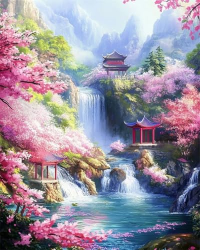 DIY Kreuzstich-Sets Mit Perlen Cartoon-Wasserfall,Blumen,Bäume Und Architektonische Landschaft Perlenstickerei-Bastelset Für Anfänger,Handarbeitsset,Vorgedrucktes Muster,Dekor,Wandkunst 60x80cm DIY Kreuzstich-Sets Mit Perlen Cartoon-Wasserfall,Blumen,Bäume Und Architektonische Landschaft Perlenstickerei-Bastelset Für Anfänger,Handarbeitsset,Vorgedrucktes Muster,Dekor,Wandkunst 60x80cm von AYAOYANGGO
