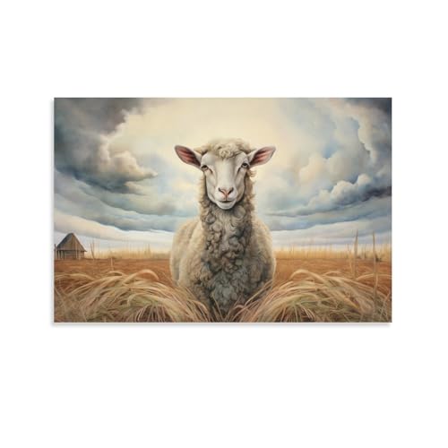 Bauernhaus Schaf Malerei Poster Aquarell Rustikale Tier Leinwand Wandkunst Drucke Malerei für Haus Zimmer Bauernhaus Schaf Malerei Poster Aquarell Rustikale Tier Leinwand Wandkunst Drucke Malerei für Haus Zimmer von AYAROS