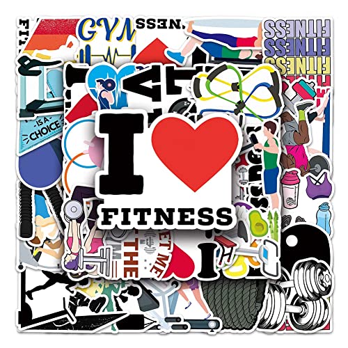 Fitnessstudio Gym Aufkleber |50 Stück Fitness Workout Motiv Wasserdichte Vinyl Sticker für Wasserflaschen, Laptops, Koffer, Tassen, Handys, Skateboards, Gitarren Fitnessstudio Gym Aufkleber |50 Stück Fitness Workout Motiv Wasserdichte Vinyl Sticker für Wasserflaschen, Laptops, Koffer, Tassen, Handys, Skateboards, Gitarren von AYEDIDUN