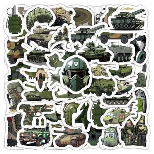Militärausrüstung Sticker |50 Stück Armee-Waffen Motive Wasserdichte Vinyl-Aufkleber für Helme, Wasserflaschen, Fahrräder, Laptops, Kühlschränke, Koffer, Handys, Skateboards Militärausrüstung Sticker |50 Stück Armee-Waffen Motive Wasserdichte Vinyl-Aufkleber für Helme, Wasserflaschen, Fahrräder, Laptops, Kühlschränke, Koffer, Handys, Skateboards von AYEDIDUN